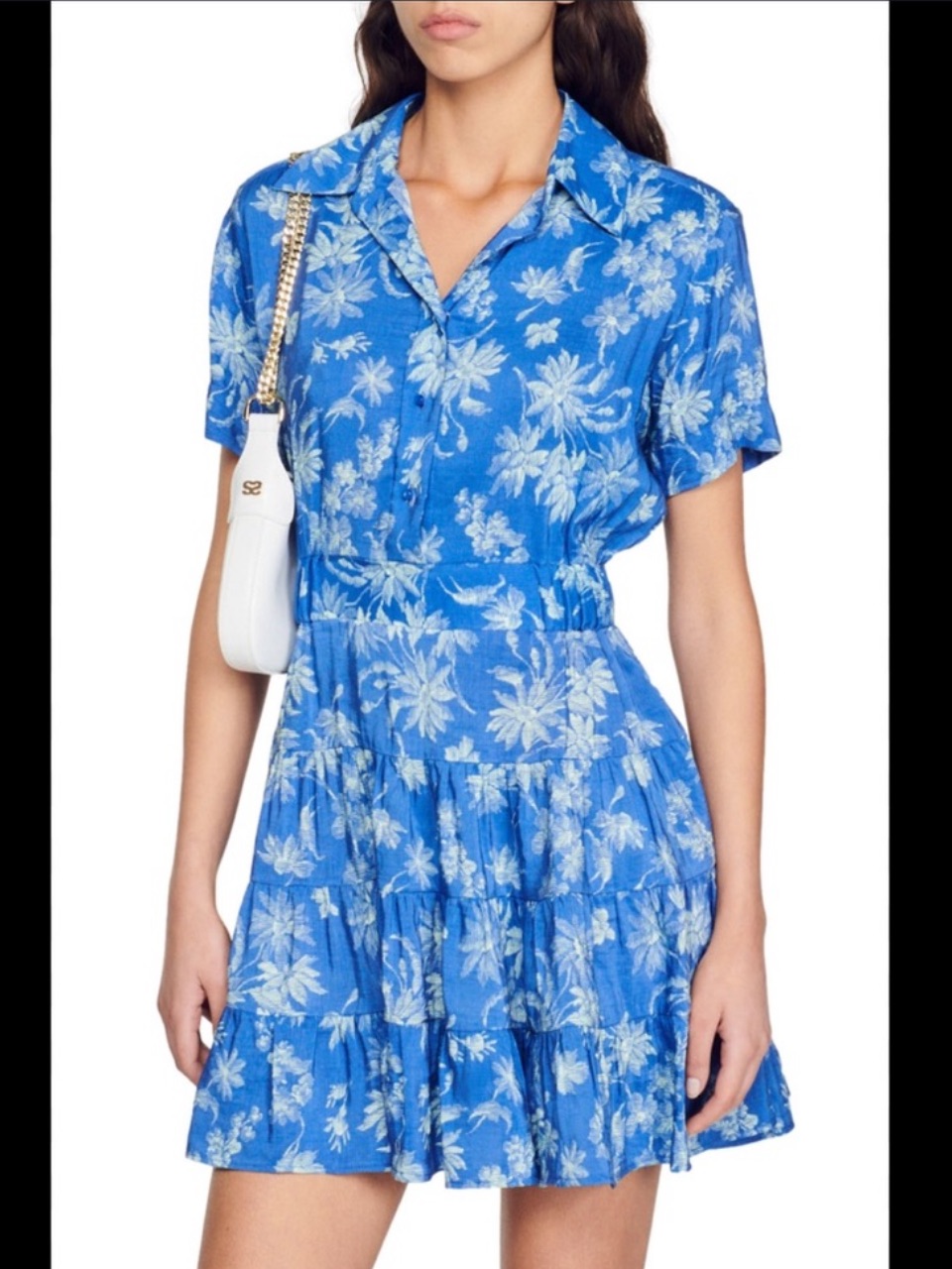 Sandro Pernille Tiered Linen Dress 36